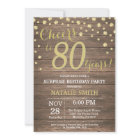 Rustic Wood Gold Surprise 80th Birthday Diamond