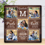 Rustic Wood Graduation Keepsake Photo Collage  Plaque<br><div class="desc">Celebrate your graduate and give a special personalised gift with this custom photo collage graduation plaque. This unique graduate photo collage plaque will be a treasured keepsake. Saying: " Take Pride in how far you have come, have Faith in how far you can go." Customise this unique graduation plaque with...</div>