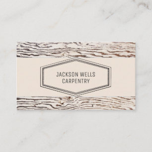 Rustic Wood Grain Carpenter Business Card