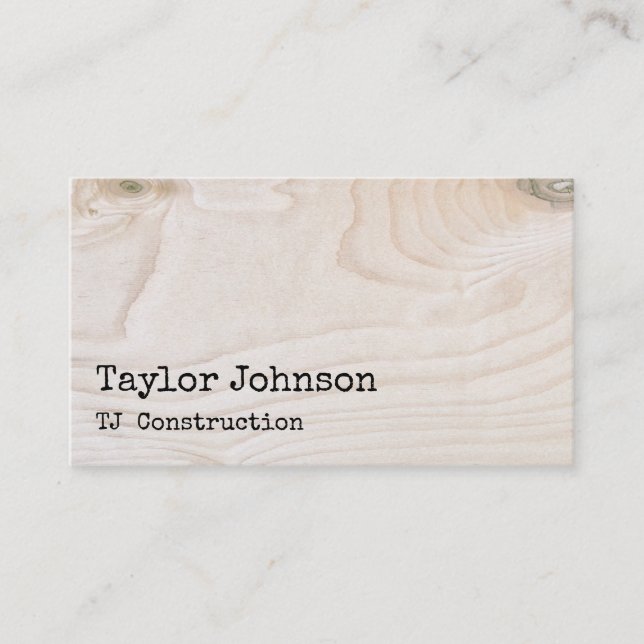 Rustic Wood Grain Construction Work   Business Card (Front)