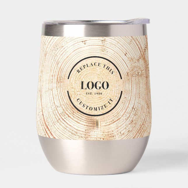 Rustic Wood Grain Custom Logo & QR Code Branding  (Left)