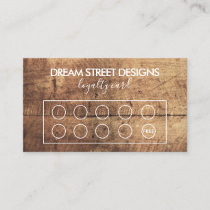 Rustic Wood Grain Custom Loyalty Card