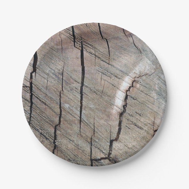Rustic Wood Grain Design Paper Plate (Front)