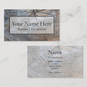 Rustic wood grain distressed barn wood business card