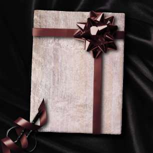 Rustic Wood Grain   Dusty Pink and Copper Wrapping Paper
