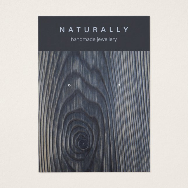 Rustic Wood Grain Earring Jewelry Display Card (Front)