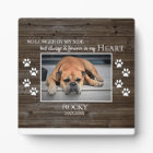 Rustic Wood Grain Family Pet Photo Memorial Plaque