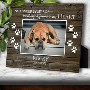 Rustic Wood Grain Family Pet Photo Memorial Plaque