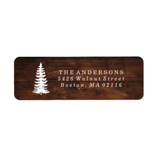 Rustic Wood Grain | Holiday Return Address Label