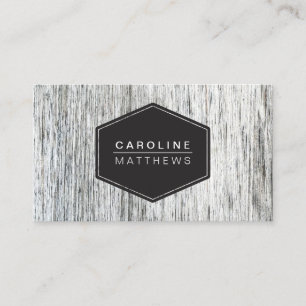 Rustic wood grain modern personal profile business card