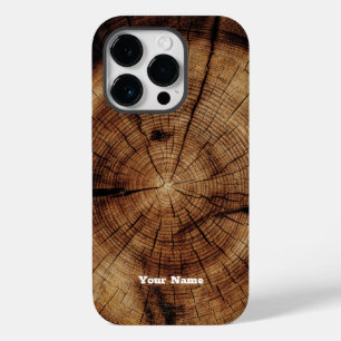 Rustic Wood Grain Monogram Timber Case-Mate iPhone 14 Pro Case