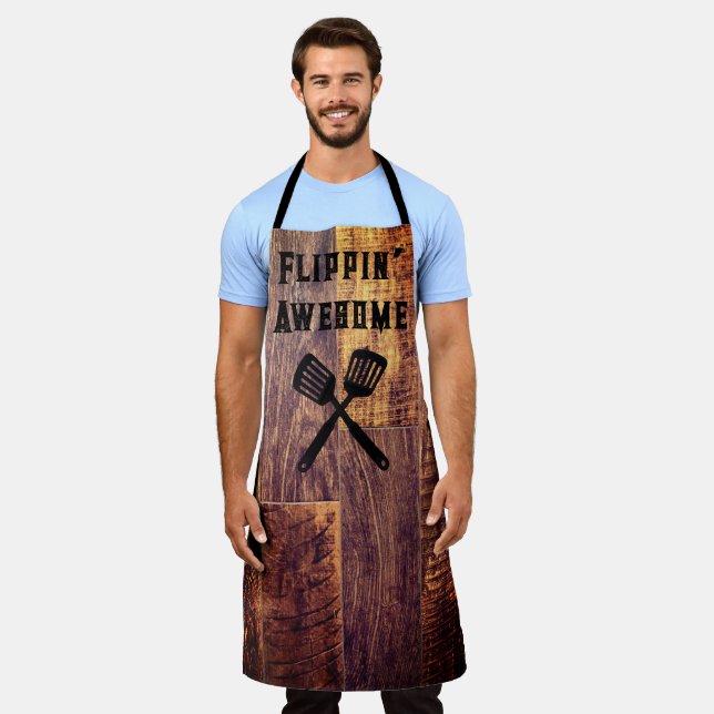 Rustic wood grain pattern  apron (Worn)