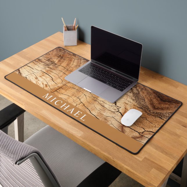 Rustic Wood Grain Personalised Desk Mat (Office 2)