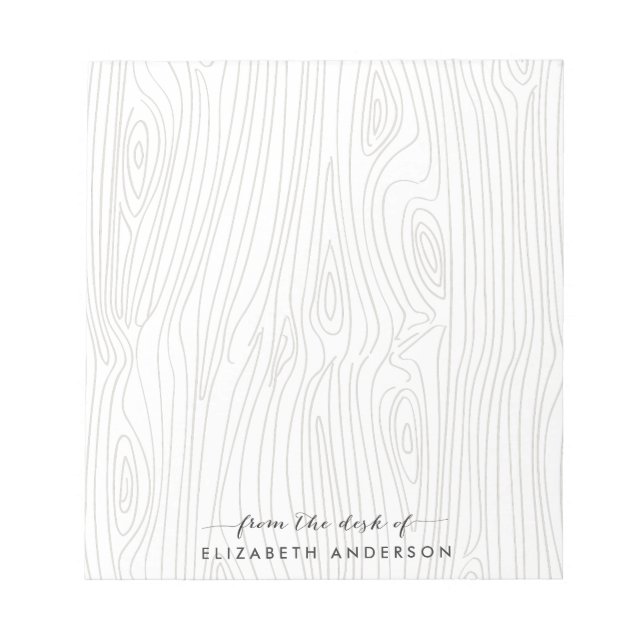 Rustic Wood Grain Personalised Notepad (Front)