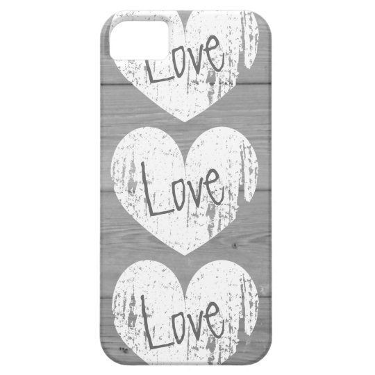 Rustic wood grain Phone case | faded love monogram