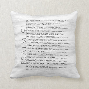 Rustic Wood Grain Psalm 91 Cushion