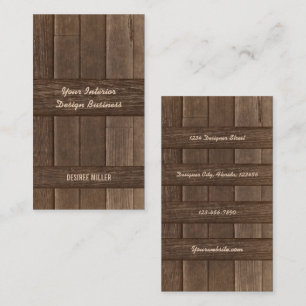 Rustic Wood Grain Sepia Brown Country Vintage Business Card