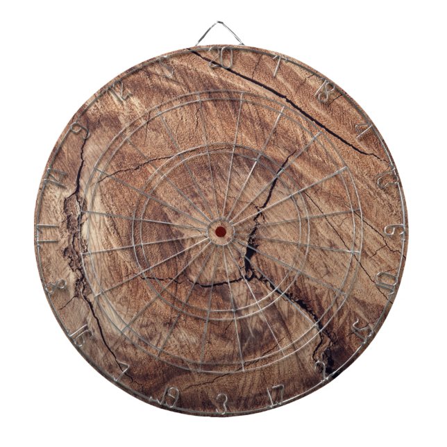 Rustic Wood Grain Texture Design Dartboard (Front)