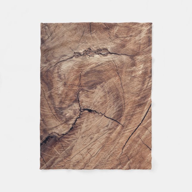 Rustic Wood Grain Texture Design Fleece Blanket (Front)