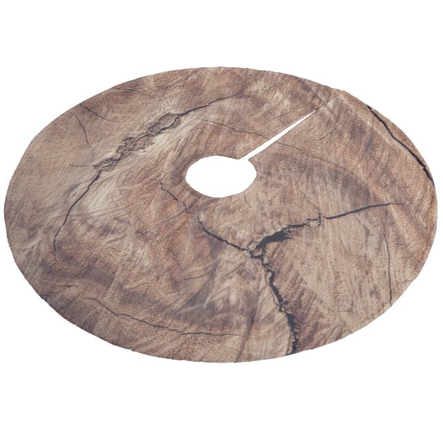 Rustic Wood Grain Texture Design Fleece Tree Skirt (Angled)