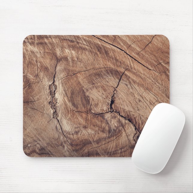Rustic Wood Grain Texture Design Mouse Mat (With Mouse)