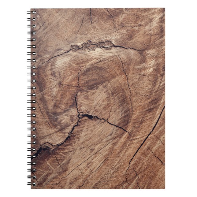 Rustic Wood Grain Texture Design Notebook (Front)