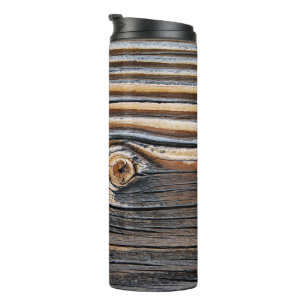 Rustic Wood Grain Thermal Tumbler