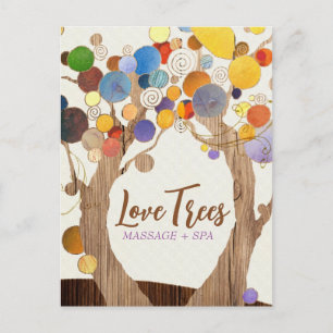 Rustic Wood Grain Trees Business Postcard