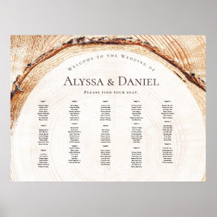 Rustic Wood Grain Wedding by Table Seating Chart
