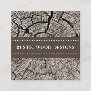 Rustic Wood Grain Woodworker  Square Business Card