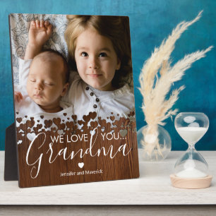 Rustic Wood Grandma Photo Plaque