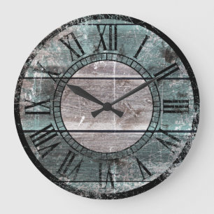 Rustic Wood (Green) Large Clock