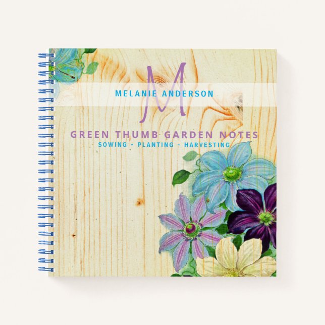 Rustic Wood Green Thumb Gardeners Journal (Front)