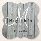 Rustic Wood Grey Wedding Monogram