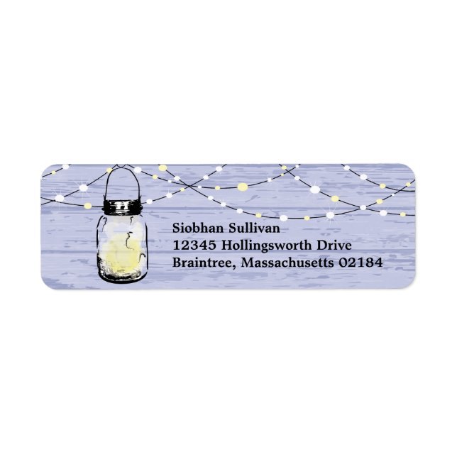 Rustic Wood Hanging Mason Jars and Lights Wedding (Front)