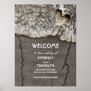 Rustic Wood Heart Wedding Welcome Sign