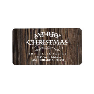 Rustic, Wood Holiday Label