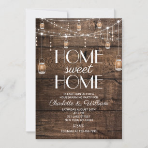 Rustic Wood Home Sweet Home Invitation