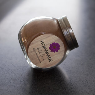 Rustic Wood Homemade With Love Classic Round Sticker