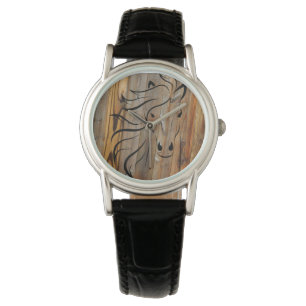 Rustic Wood Horse Watch
