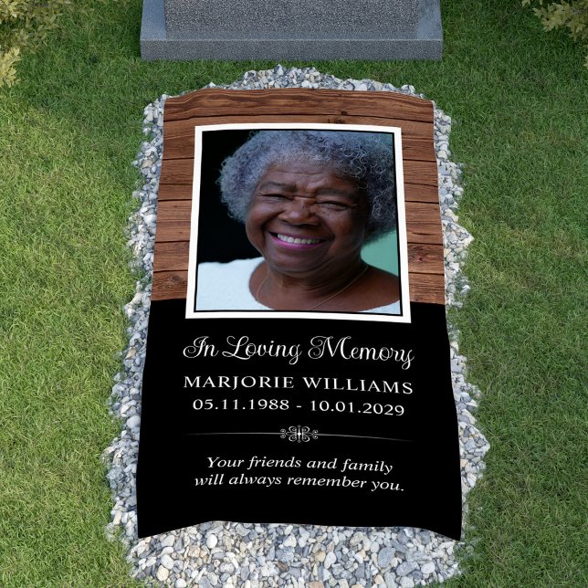 Rustic Wood In Loving Memory Photo Grave Cover Banner (Rustic Wood In Loving Memory Photo Grave Cover Banner
)