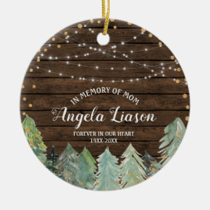 RUSTIC wood In Memory of Mum Christmas Ornament