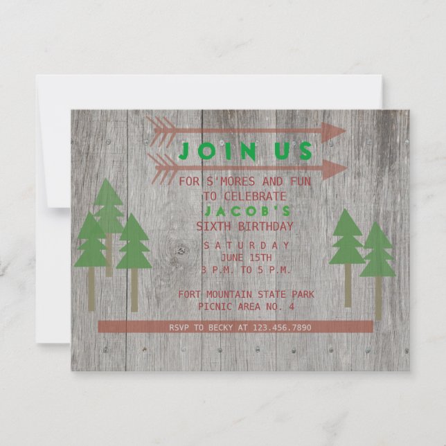 Rustic Wood Invitation (Front)