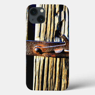Rustic Wood & Iron Metal Latch iPhone 13 Case