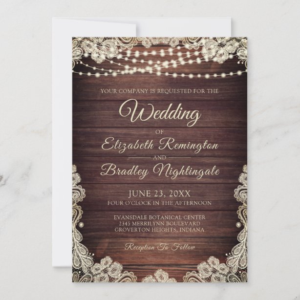 Lace Wedding Invitations | Zazzle.co.uk