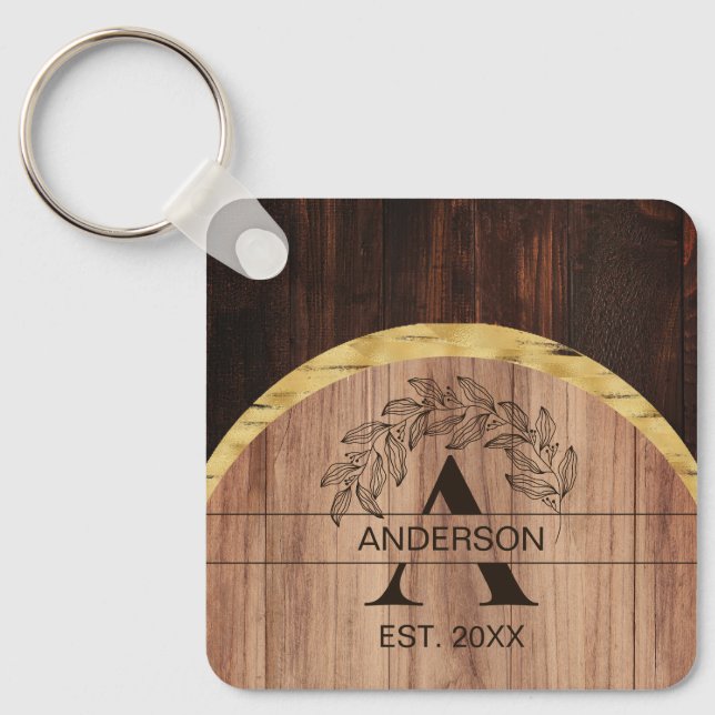 Rustic Wood Key Ring (Front)