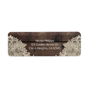 Rustic Wood & Lace Barn Wedding Party Invitation