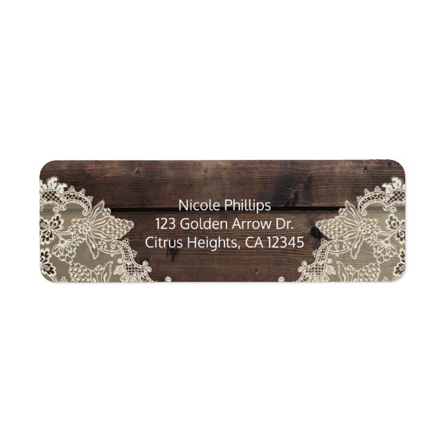 Rustic Wood & Lace Barn Wedding Party Invitation (Front)