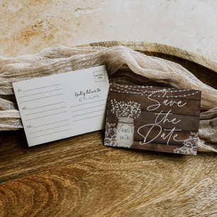 Rustic Wood Lace Country Save The Date