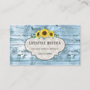 Rustic Wood Lace Shabby Grunge Sunflower  Business Card